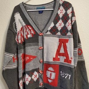 Vintage Arkansas Razorback button-up sweater
